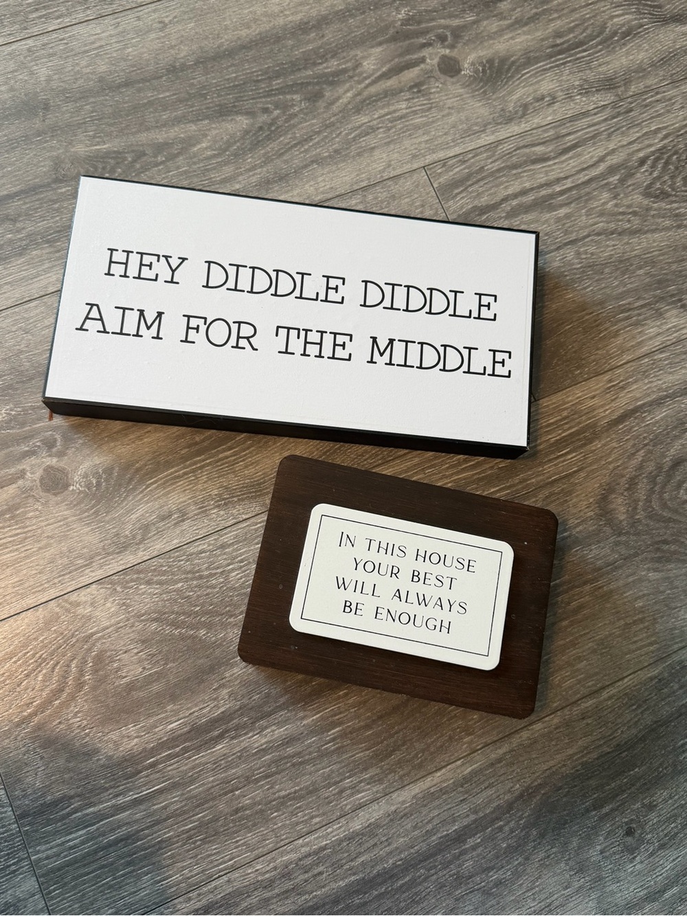 Neutral White and Brown Inspirational Wall Plaque Set - Home Bath Décor